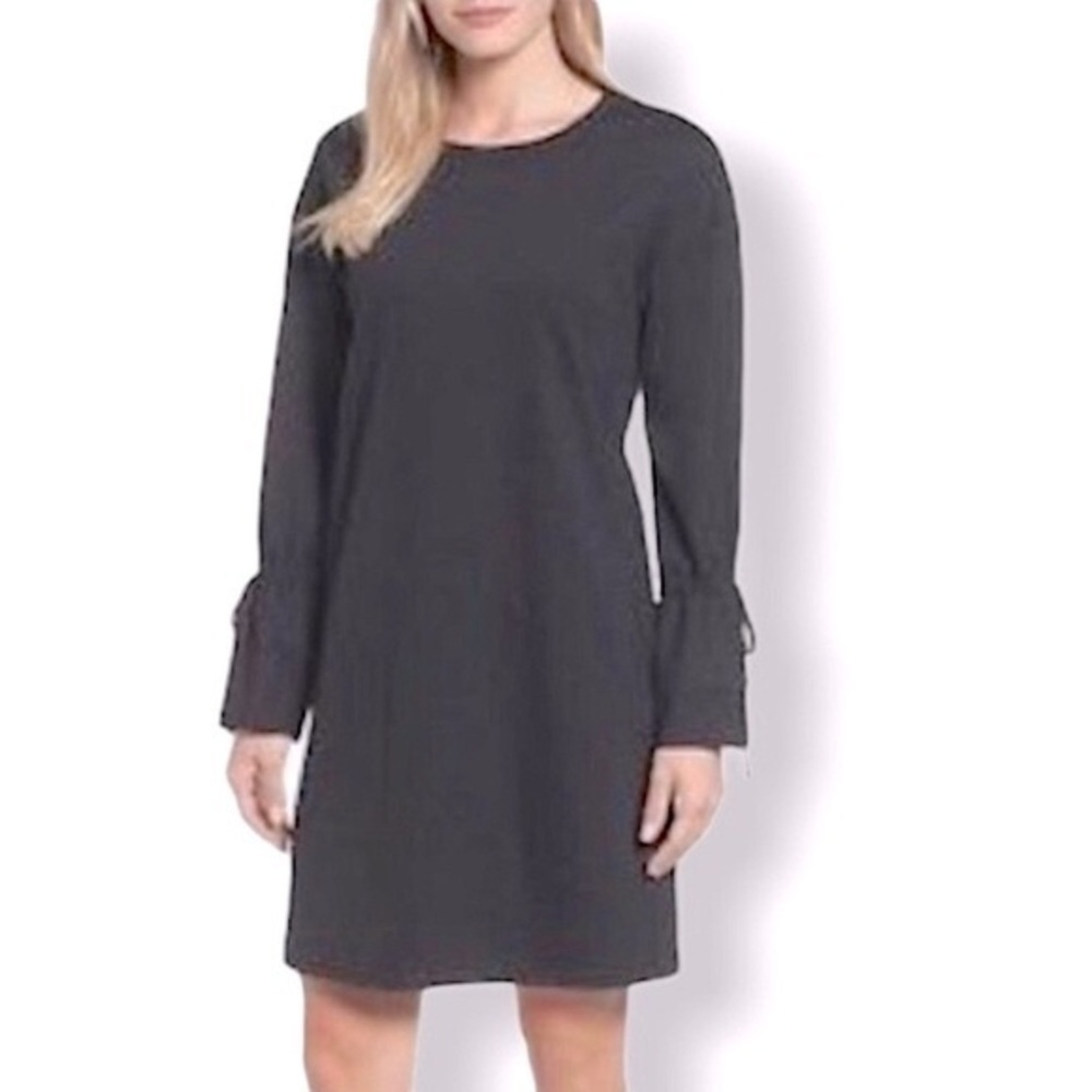 NWOT Halogen Dress •Beautiful Statement Long Sleeves in Dark Charcoal